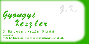 gyongyi keszler business card