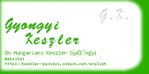 gyongyi keszler business card